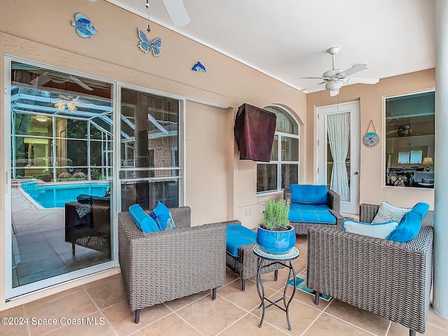 view of patio / terrace with ceiling fan