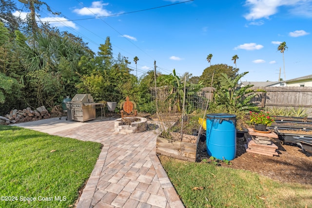 view of yard featuring a patio