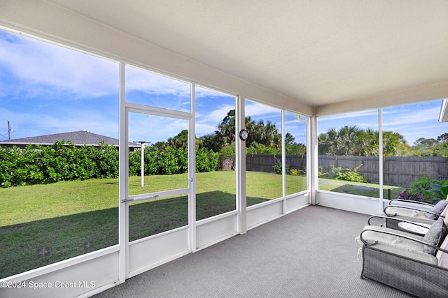 view of unfurnished sunroom