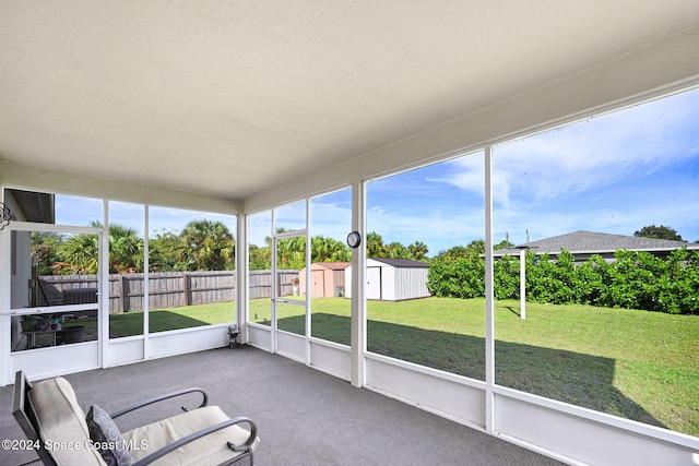 view of unfurnished sunroom