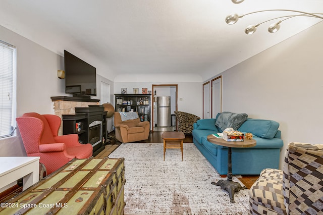 living room featuring wood-type flooring