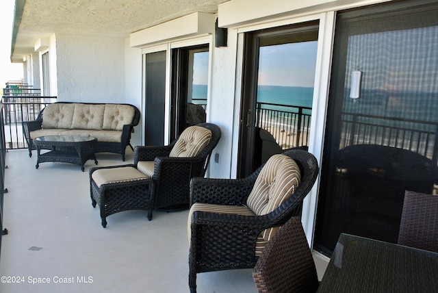 balcony with a water view