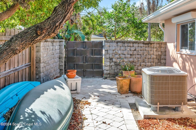 view of patio / terrace with central air condition unit