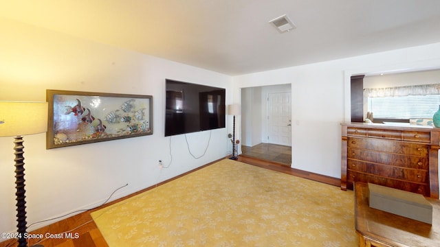 bedroom with light wood-type flooring