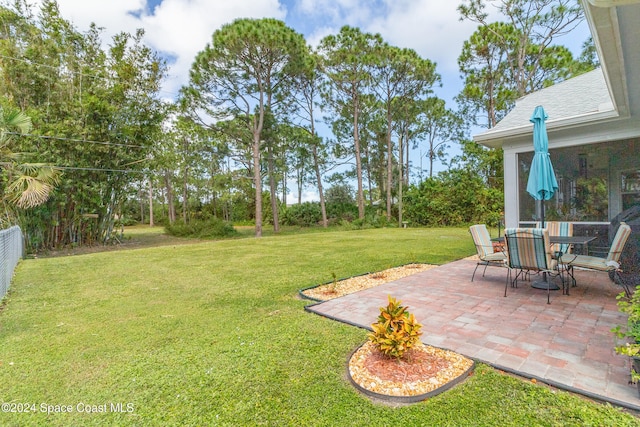 view of yard with a patio