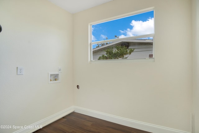 laundry room featuring hookup for a washing machine and dark hardwood / wood-style floors