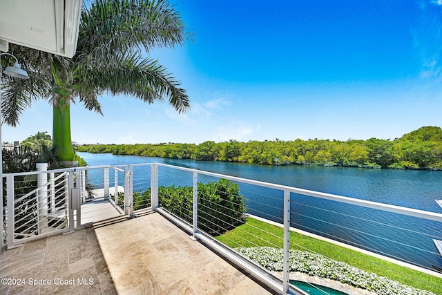 balcony with a water view