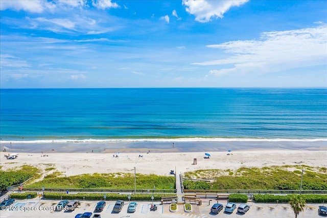 view of water feature with a view of the beach