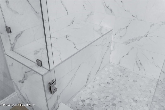 1500 Dorsal St, Merritt Island, FL 32952 - bathroom view of a marble finish shower