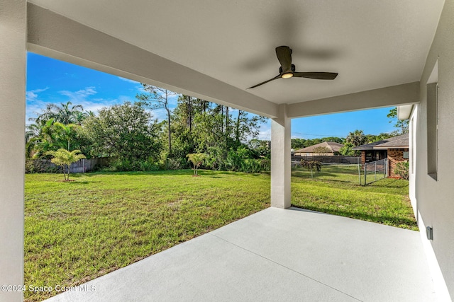 view of patio / terrace with ceiling fan