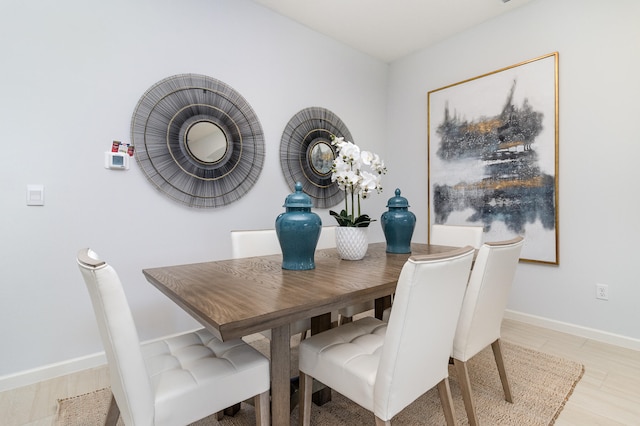 dining area featuring wood-type flooring