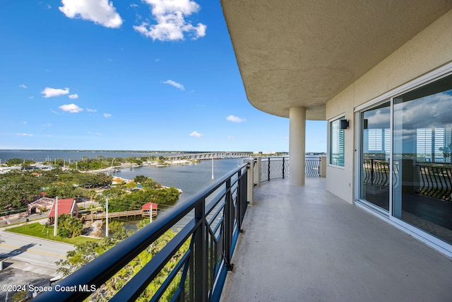 balcony with a water view