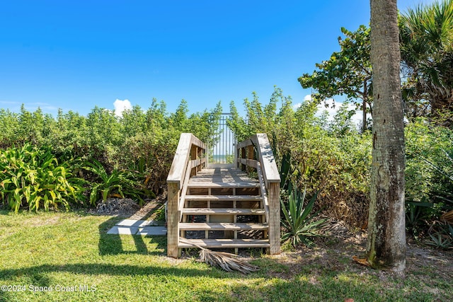 exterior space featuring stairway