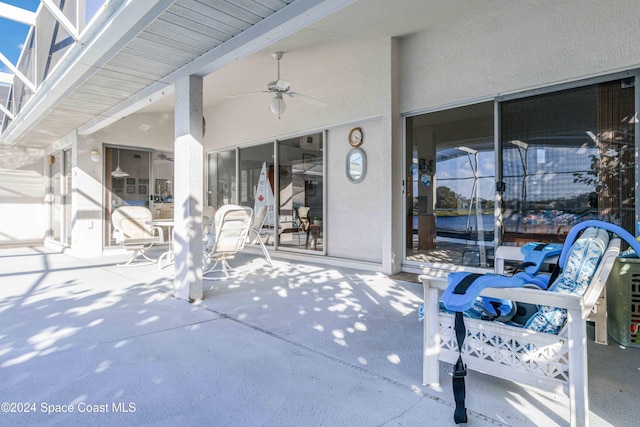 view of patio with ceiling fan