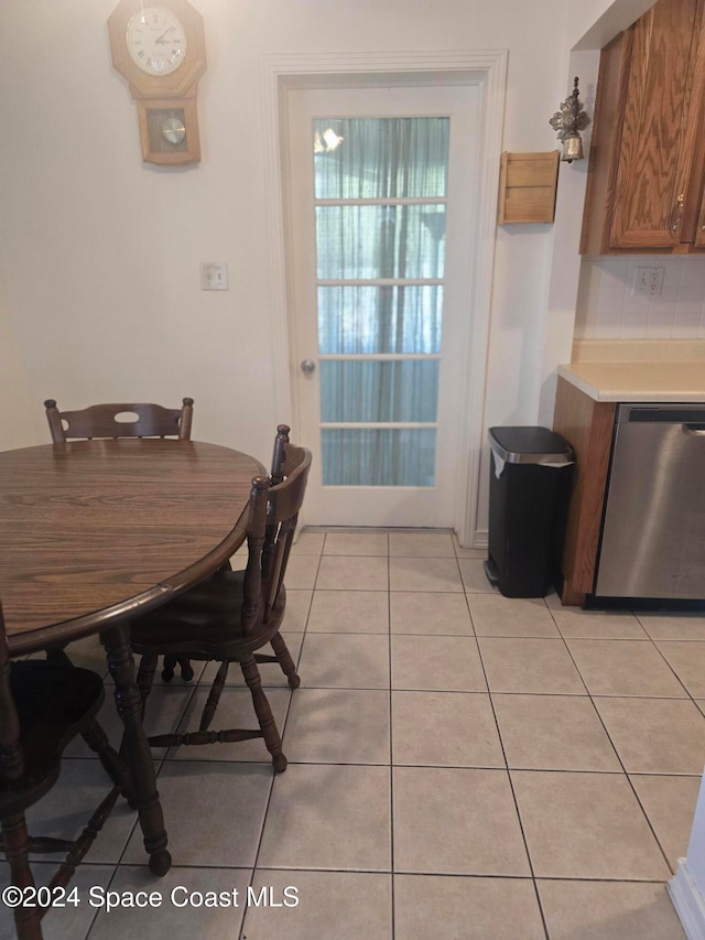 view of tiled dining space