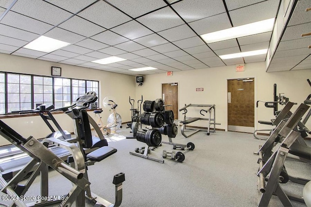 753 Greenwood Manor Cir Unit 15B, West Melbourne, FL 32904 - workout area with a paneled ceiling and baseboards
