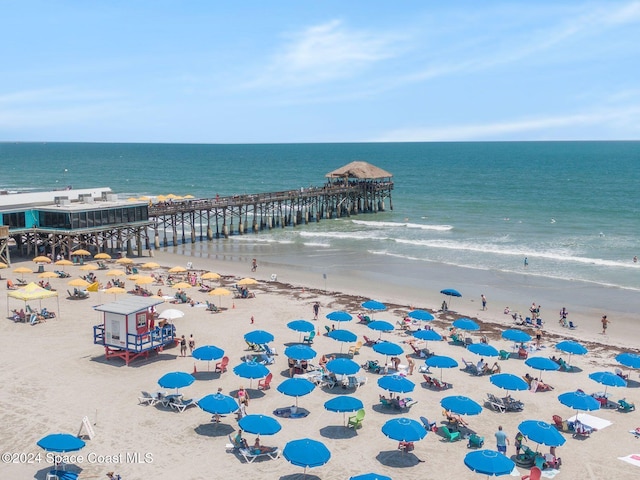 water view featuring a beach view