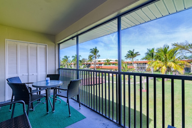 view of sunroom