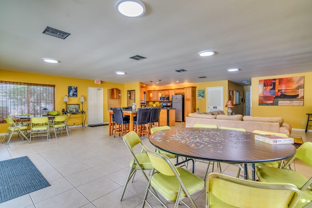 view of tiled dining area