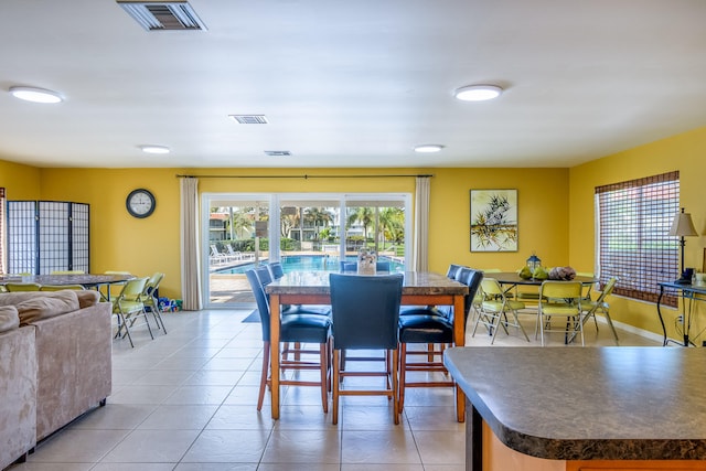 view of tiled dining room