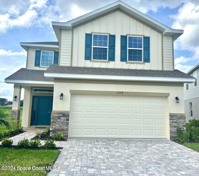 view of front of home featuring a garage