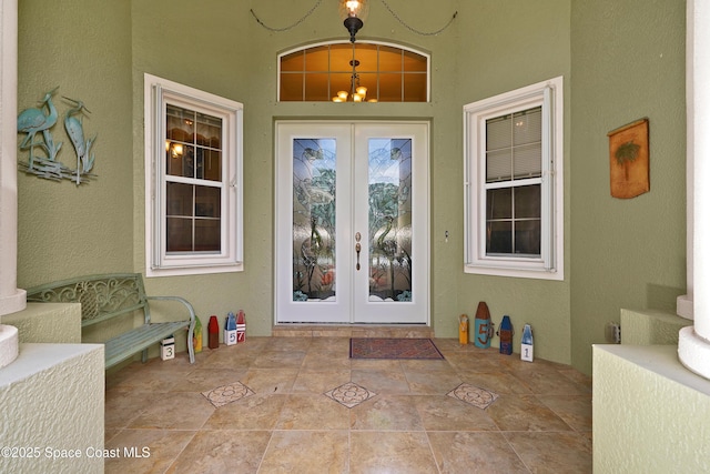 property entrance with french doors