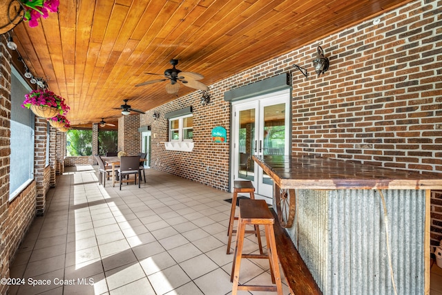 view of patio / terrace with ceiling fan