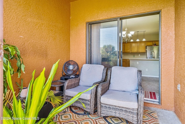 view of patio with sink