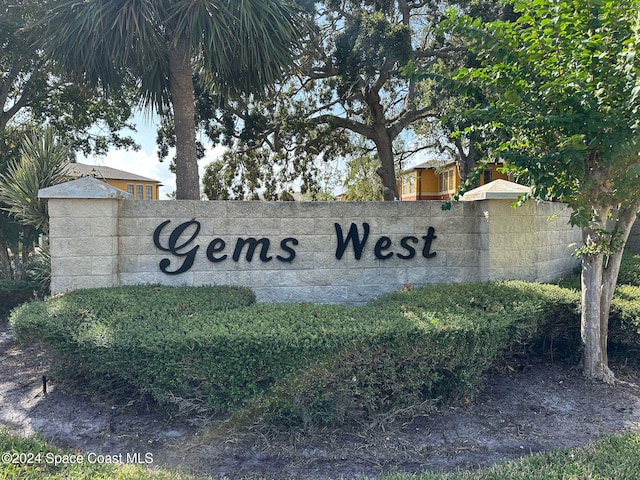 view of community sign