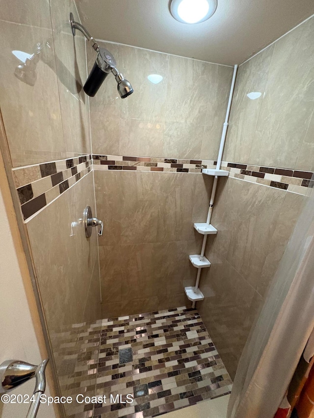 bathroom featuring walk in shower