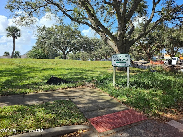 view of home's community with a yard