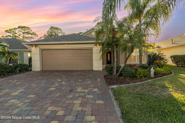 view of front of home with a garage