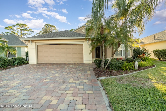 view of front of property featuring a garage