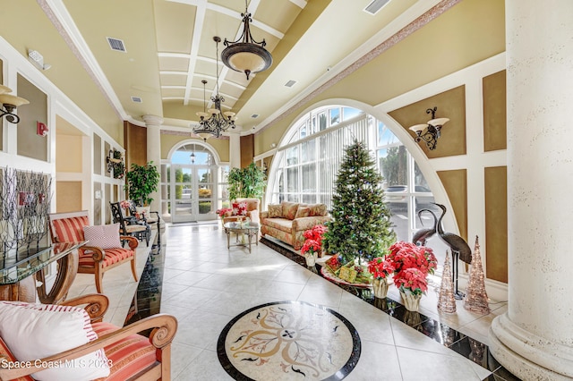 4975 Dixie Hwy NE Unit 201, Palm Bay, FL 32905 - lobby featuring high vaulted ceiling and ornamental molding