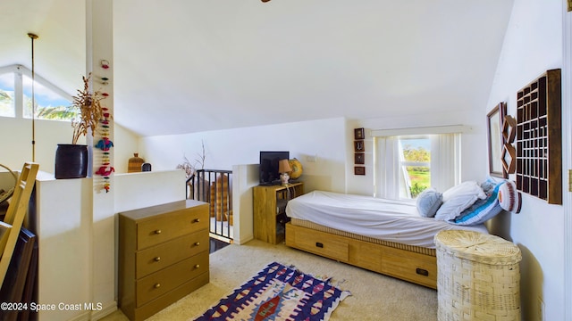 5232 Marina Dr, Bokeelia, FL 33922 - carpeted bedroom with lofted ceiling
