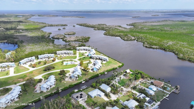 5232 Marina Dr, Bokeelia, FL 33922 - drone / aerial view featuring a water view and a residential view