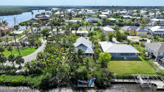 5232 Marina Dr, Bokeelia, FL 33922 - bird's eye view featuring a water view and a residential view