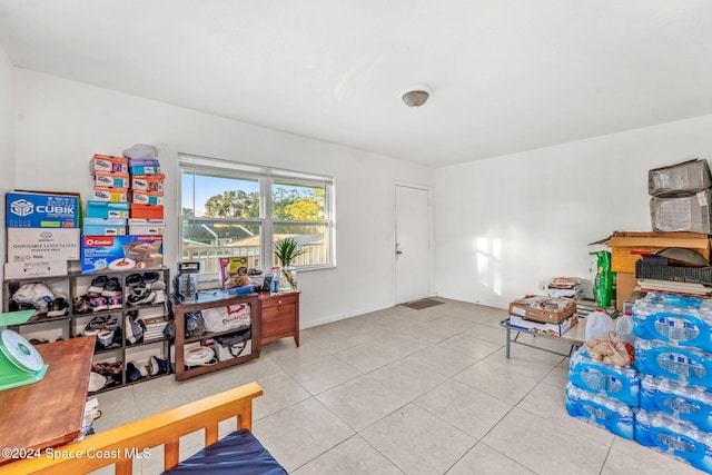 view of tiled living room