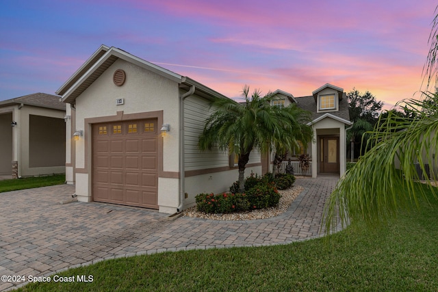 view of front of house featuring a garage