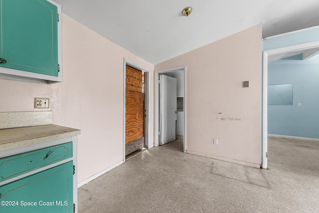 interior space with vaulted ceiling