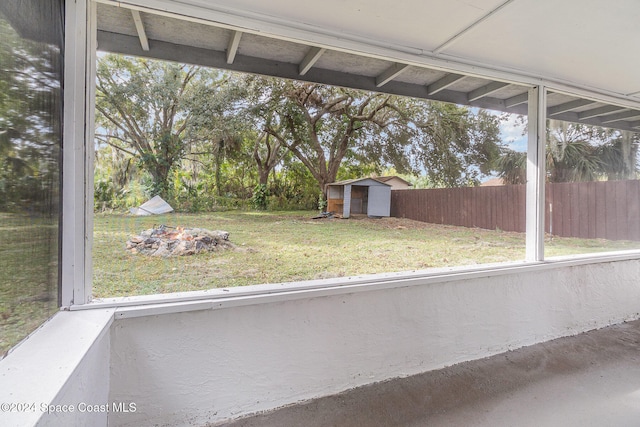 view of unfurnished sunroom