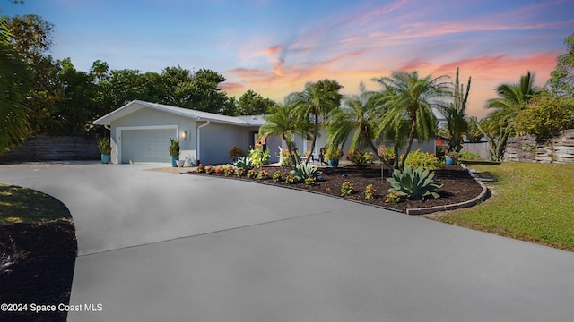 view of front of house with a garage