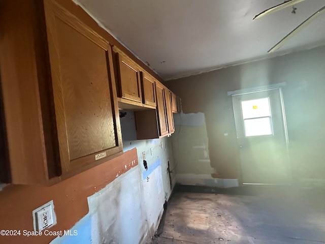 kitchen with brown cabinetry