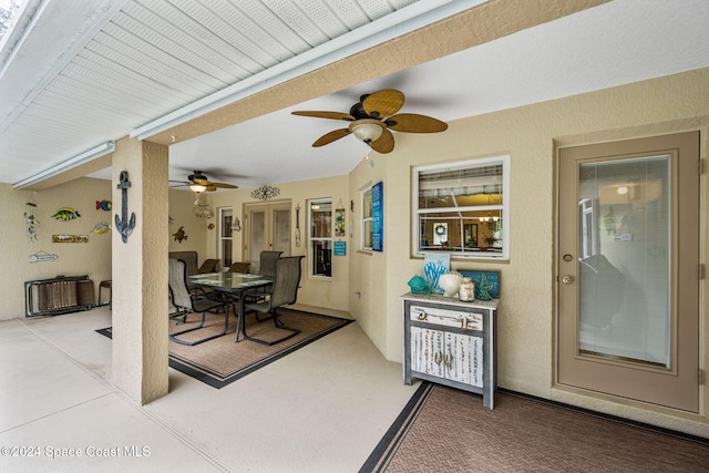 view of patio / terrace featuring ceiling fan