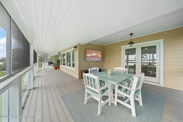 deck featuring french doors