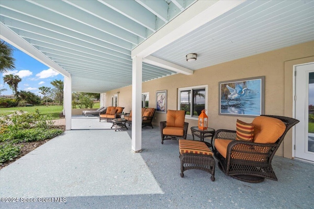 view of patio with an outdoor hangout area