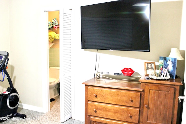 bedroom featuring connected bathroom