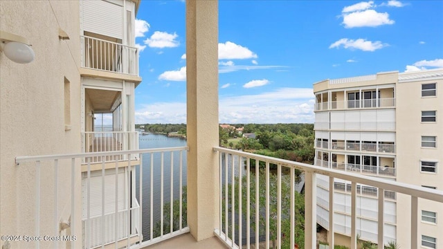 balcony with a water view