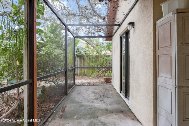 view of unfurnished sunroom