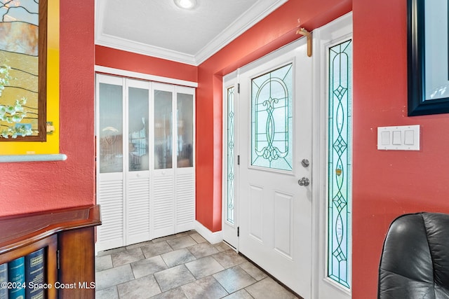 foyer entrance with crown molding